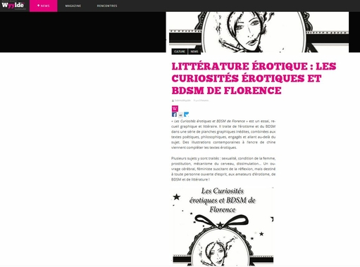 le magazine wyylde parle des curiosités érotiques et bdsm de florence - artsflorence